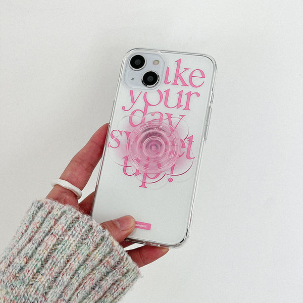 [Mademoment] Sweet Up Lettering Design Clear Phone Case (4 Types)