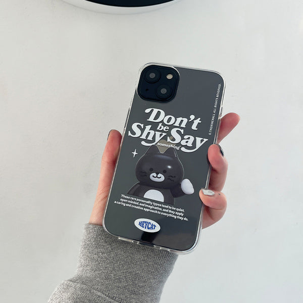 [THENINEMALL] Shy Hey Cat Clear Phone Case (3 types)