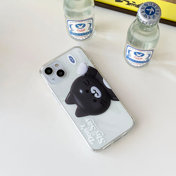 [THENINEMALL] Big Hey Cat Clear Phone Case (3 types)