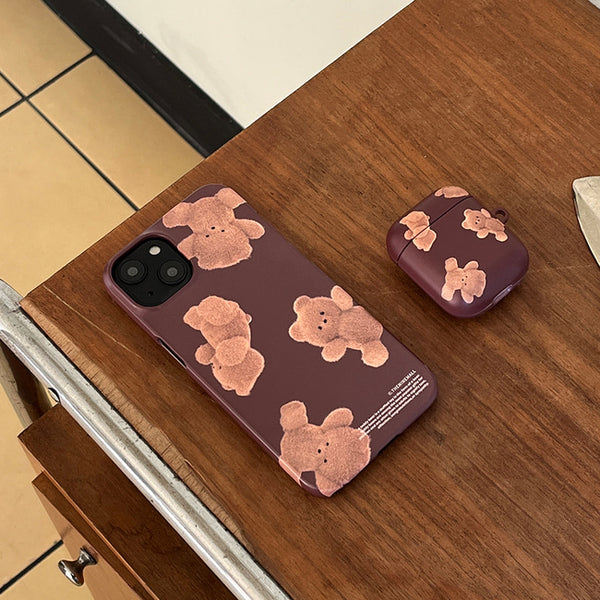 [THENINEMALL] Pattern Gummy Tumbling Hard Phone Case (2 types)