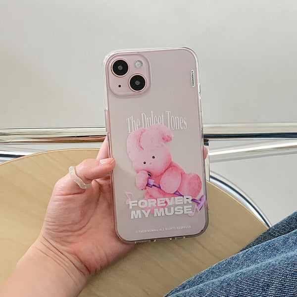 [THENINEMALL] Pink Muse Windy Clear Phone Case (3 types)