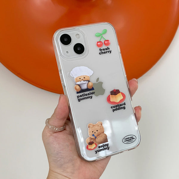 [THENINEMALL] Pattern Pudding Gummy Clear Phone Case (3 types)