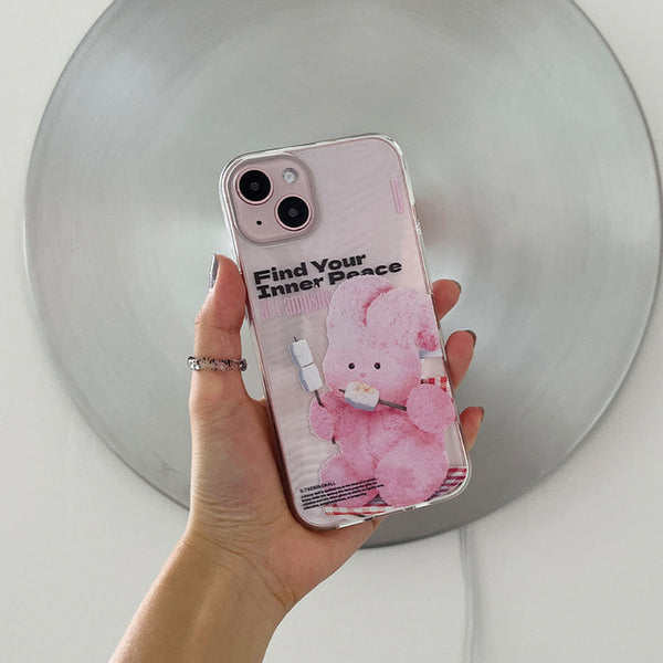 [THENINEMALL] Pink Camping Windy Clear Phone Case (3 types)