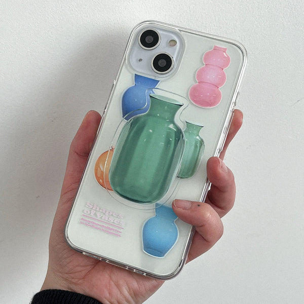 [Mademoment] Shapes Of Vases Design Clear Phone Case (4 Types)