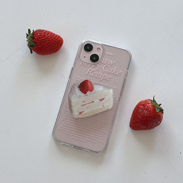 [Mademoment] Cake Recipe Lettering Design Clear Phone Case (4 Types)