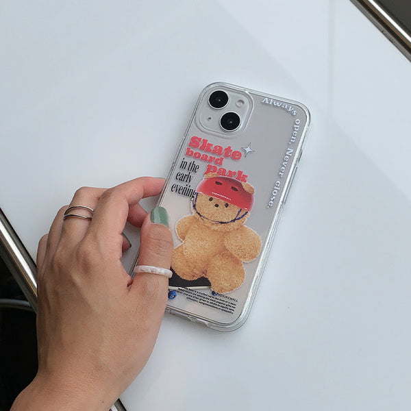 [THENINEMALL] Small Gummy Skateboarder Clear Phone Case (3 types)