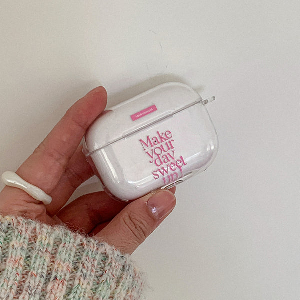 [Mademoment] Sweet Up Lettering Design Clear AirPods Case