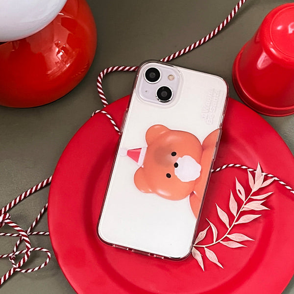 [THENINEMALL] Gummy Wannabe Santa Clear Phone Case (3 types)