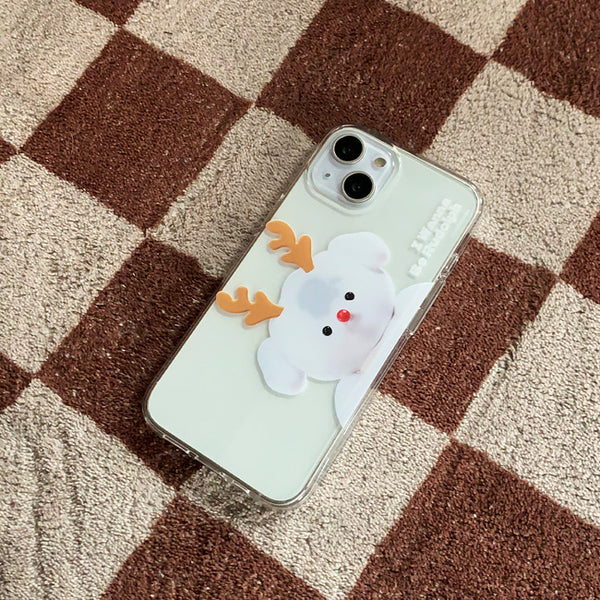 [THENINEMALL] Ppokku Wannabe Rudolph Clear Phone Case (3 types)