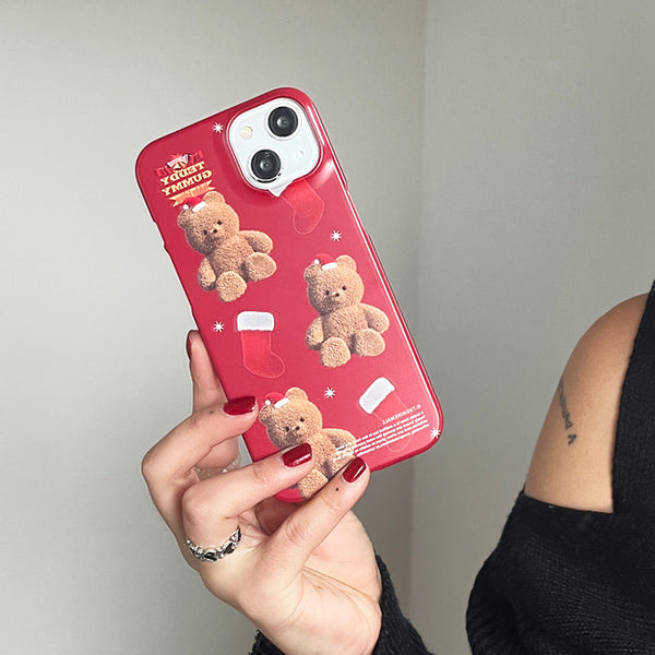 [THENINEMALL] Pattern Holiday Edition Gummy Hard Phone Case (2 types)