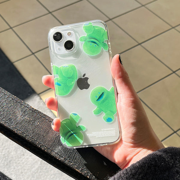 [THENINEMALL] Pattern Raptor Tumbling Clear Phone Case (3 types)