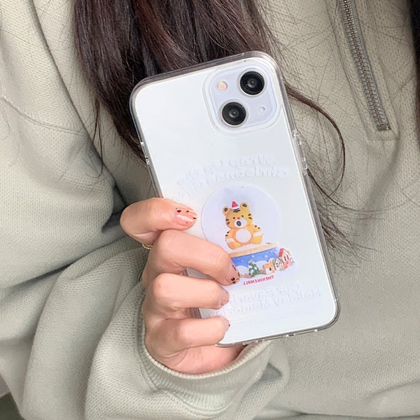 [THENINEMALL] Hey Tiger Snowball Clear Phone Case (3 types)