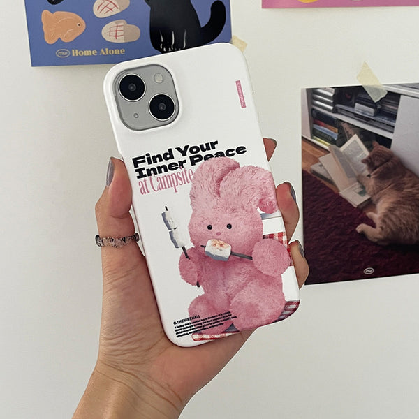 [THENINEMALL] Pink Camping Windy Hard Phone Case (2 types)