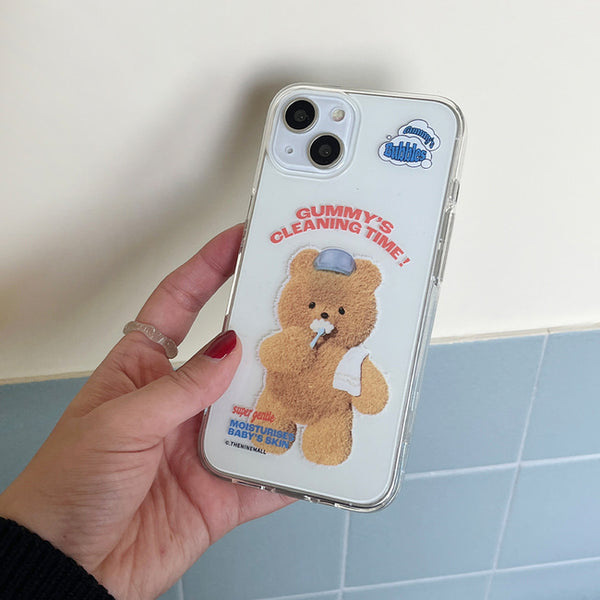 [THENINEMALL] Cleaning Time Gummy Clear Phone Case (3 types)