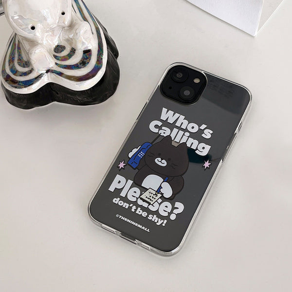 [THENINEMALL] Calling Hey Cat Clear Phone Case (3 types)