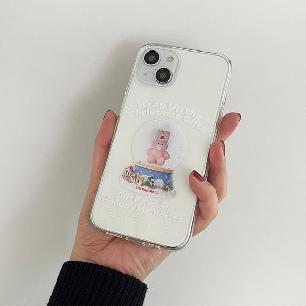 [THENINEMALL] Windy Snowball Clear Phone Case (3 types)