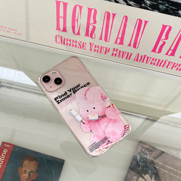 [THENINEMALL] Pink Camping Windy Clear Phone Case (3 types)