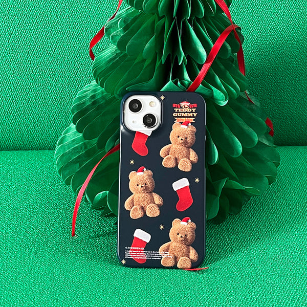 [THENINEMALL] Pattern Holiday Edition Gummy Hard Phone Case (2 types)