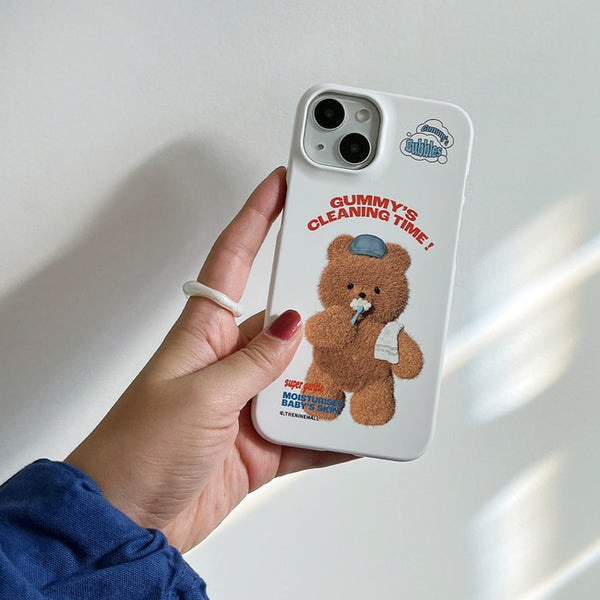 [THENINEMALL] Cleaning Time Gummy Hard Phone Case (2 types)