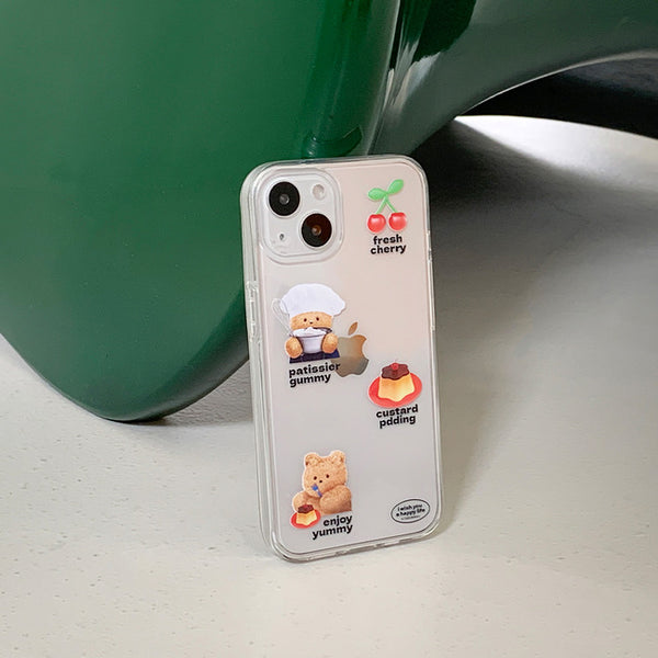 [THENINEMALL] Pattern Pudding Gummy Clear Phone Case (3 types)