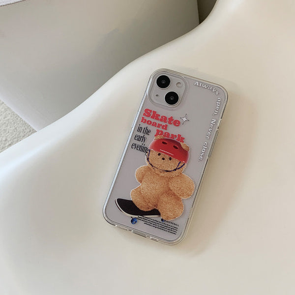 [THENINEMALL] Small Gummy Skateboarder Clear Phone Case (3 types)