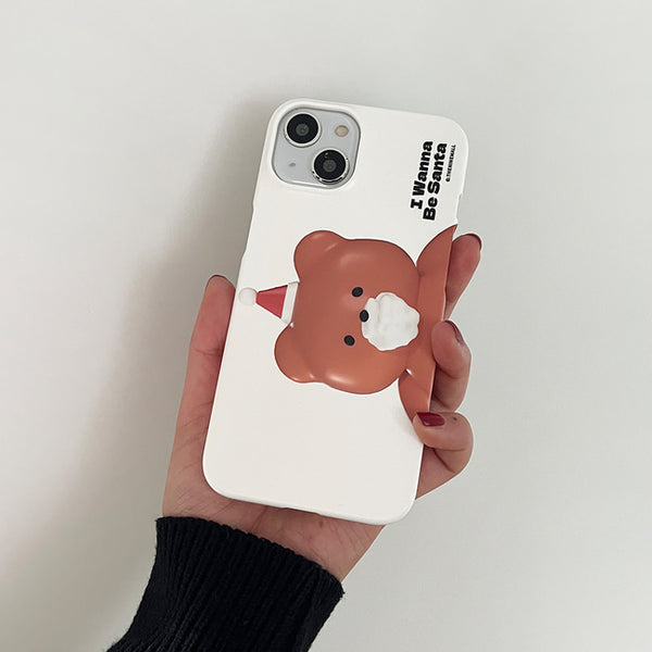 [THENINEMALL] Gummy Wannabe Santa Hard Phone Case (2 types)