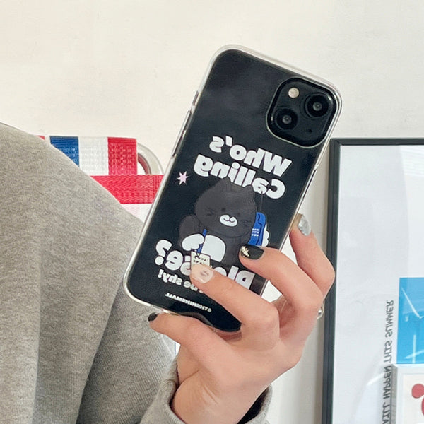 [THENINEMALL] Calling Hey Cat Clear Phone Case (3 types)