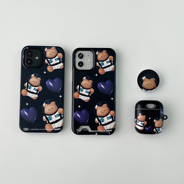 [THENINEMALL] Pattern Heart Space Hard Phone Case (2 types)