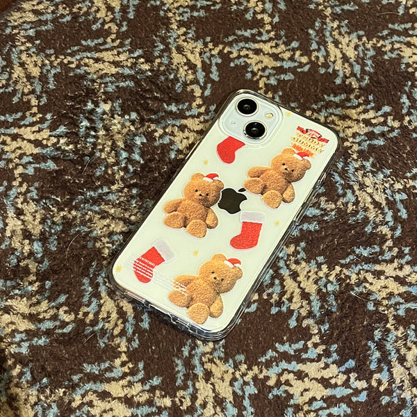 [THENINEMALL] Pattern Holiday Edition Gummy Clear Phone Case (3 types)