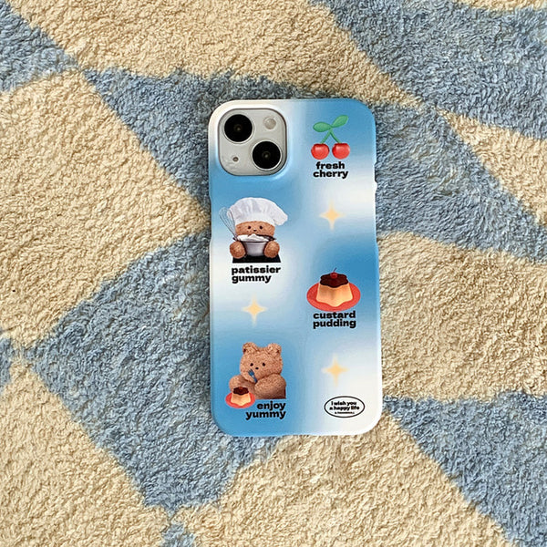 [THENINEMALL] Pattern Pudding Gummy Hard Phone Case (2 types)