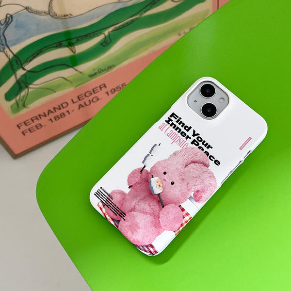 [THENINEMALL] Pink Camping Windy Hard Phone Case (2 types)