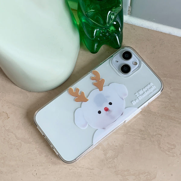 [THENINEMALL] Ppokku Wannabe Rudolph Clear Phone Case (3 types)