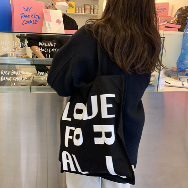 [MINMIN] Love for All Bag(2way bag) [Black]