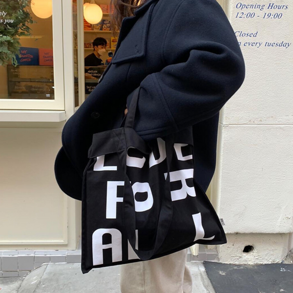[MINMIN] Love for All Bag(2way bag) [Black]