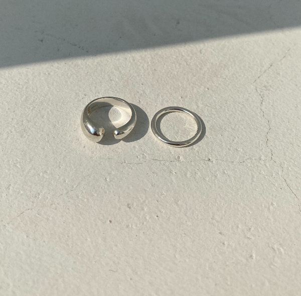[verte][925 silver] Cinq.silver.105 / gros ring + dodu ring (silver)