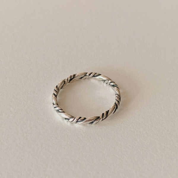 [DUNGEUREON][925 silver] Rope Ring (3colour)