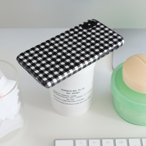 [Malgrecela] IPhone Hard Case - Gingham Check(Black)