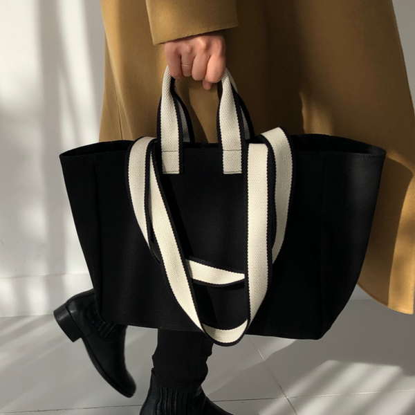 [unfold] Two-tone Strap Bag (Black)