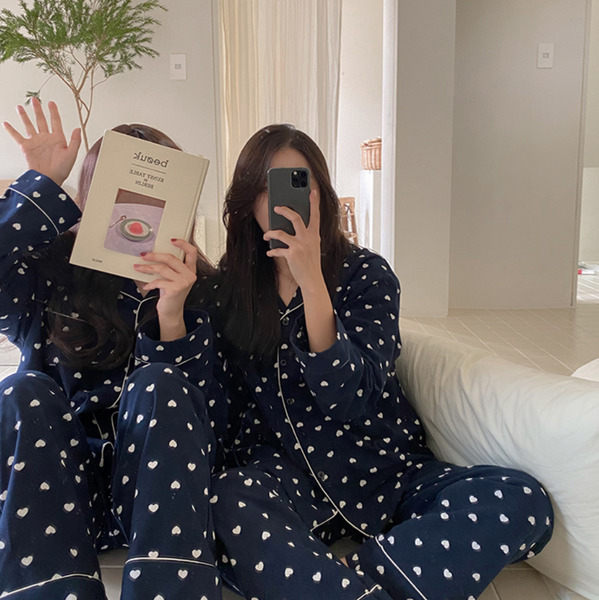 [Juuneedu] Heart Berry Peach Napping Pyjamas