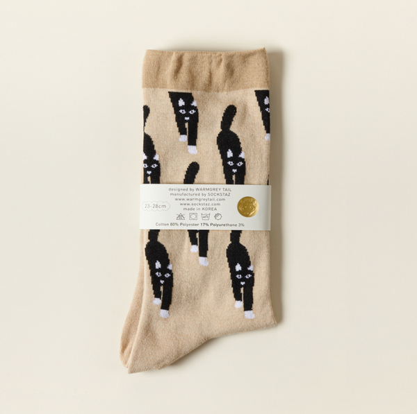 [WARMGREYTAIL] CAT COMING SOCKS