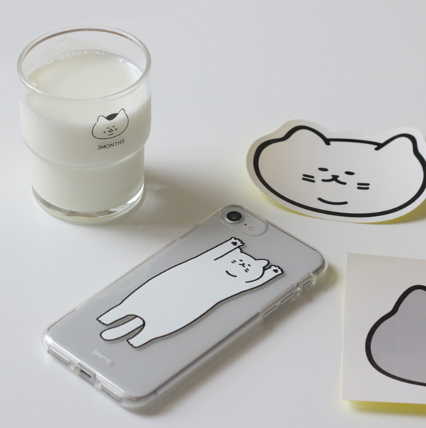 [3MONTHS] White Cat Phone Case