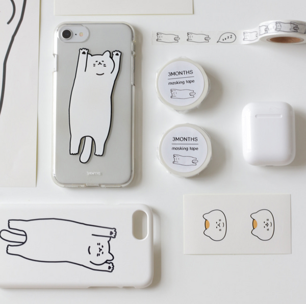 [3MONTHS] White Cat Phone Case