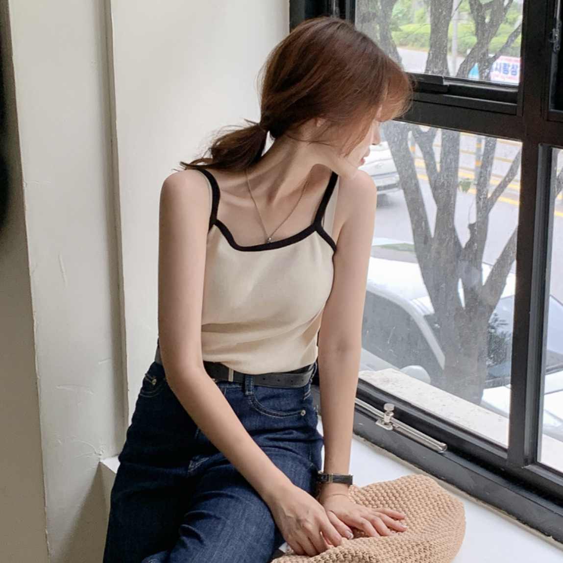 [SHOPPERLAND] Colour Mix Knitwear Sleeveless