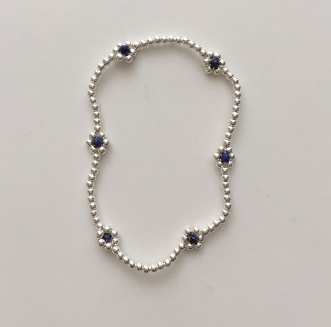 [moat] Navy Flower Bending Bracelet (silver925)