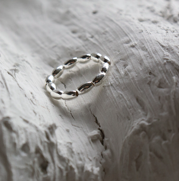 [IAMJOY] Oval Ball Daily String Ring (silver925)