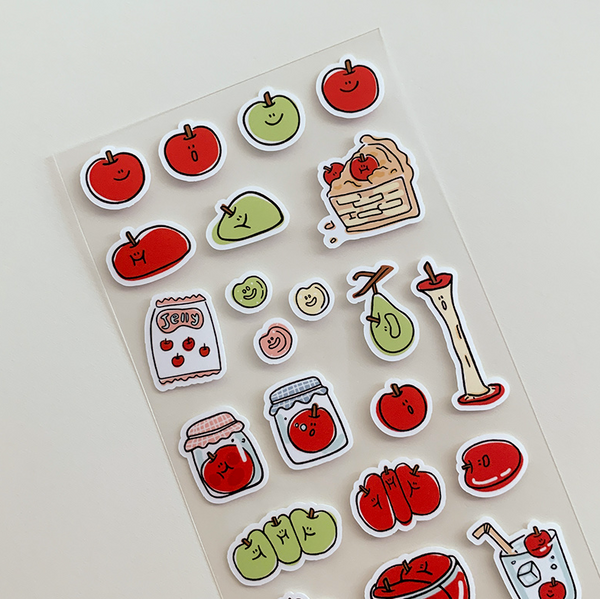 [second morning] Fluffy Apple Removable Sticker