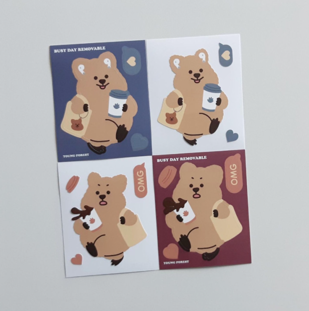 [YOUNG FOREST] Busy Day Quokka Removable Sticker