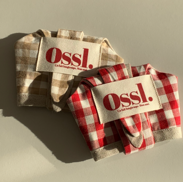 [Ossl] Handmade Check Drink Bag