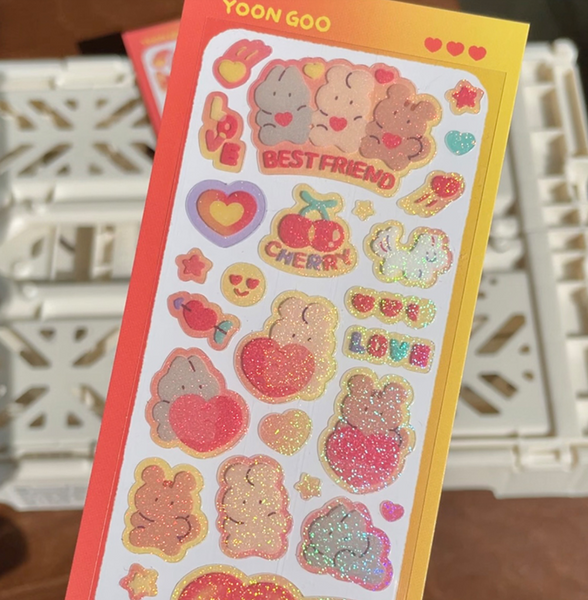 [YOON GOO] Heart Twinkle Sticker