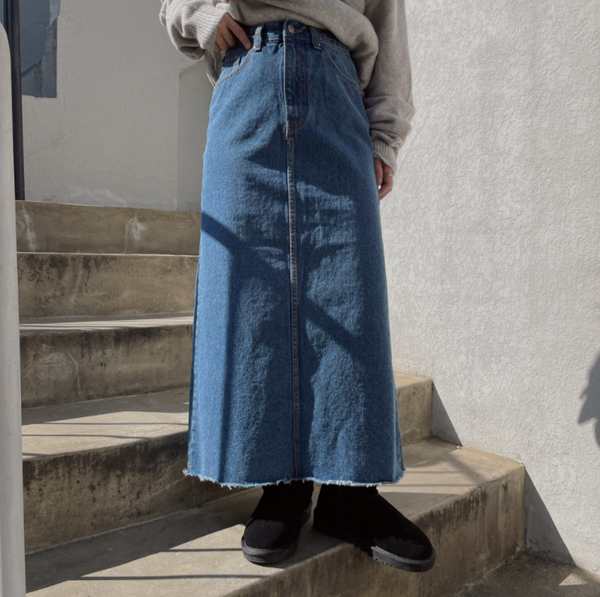 [VINVLE] Denim Long Skirt